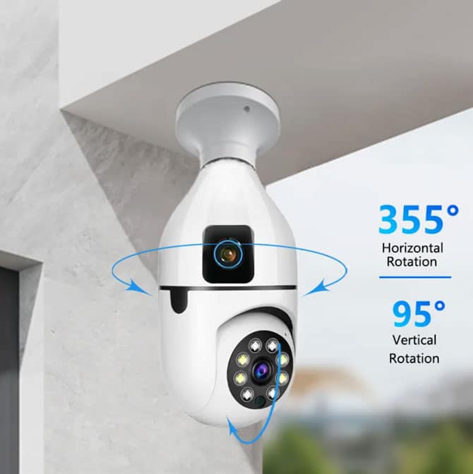 دوربین لامپی دو لنز مدل CAMERA V380PRO 2LENZ