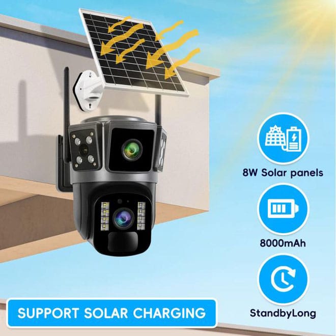 دوربین اسپید دام دو لنز سولار TS21 3 دوربین خورشیدی دو لنز ts21